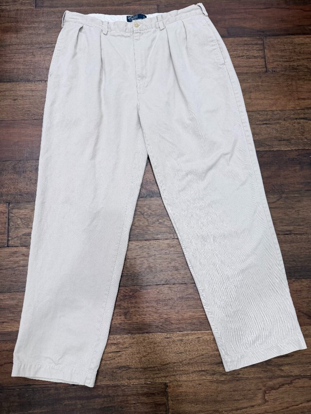 Polo Ralph Lauren Andrew Chino Pants Men’s 38x32 Khaki Pleated 100% Cotton